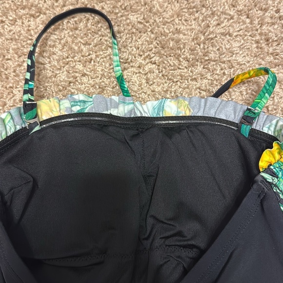 Cupshe Black One Piece Swimsuit Pineapple Leaf Sz Med - Picture 4 of 5